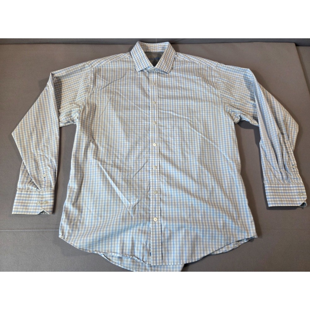 Twillory Shirt Mens Extra Large White Blue Plaid‎ Performance Traditional Fit
